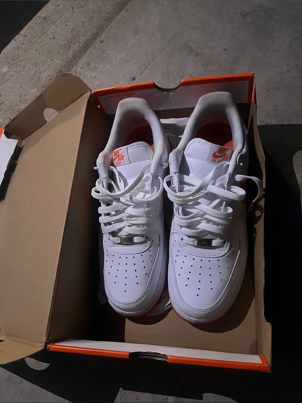 Nike Flex Train Bright Orange Shoes with box orange and white